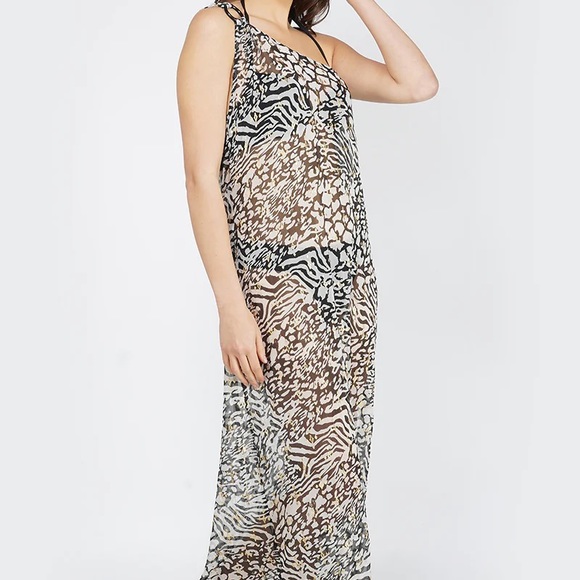 One Shoulder Maxi Dress Swim Cover Up - Picture 2 of 5